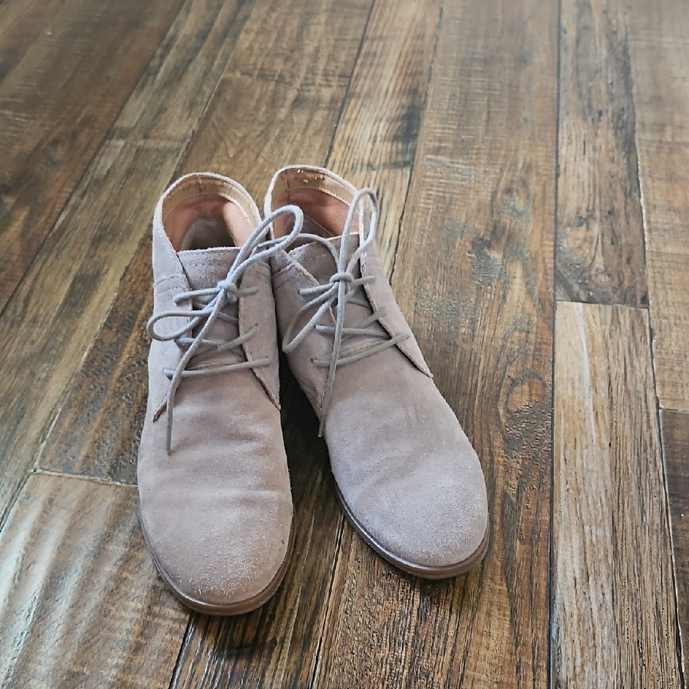Franco Sarto Taupe Suede Ankle Boots - Picture 3 of 9